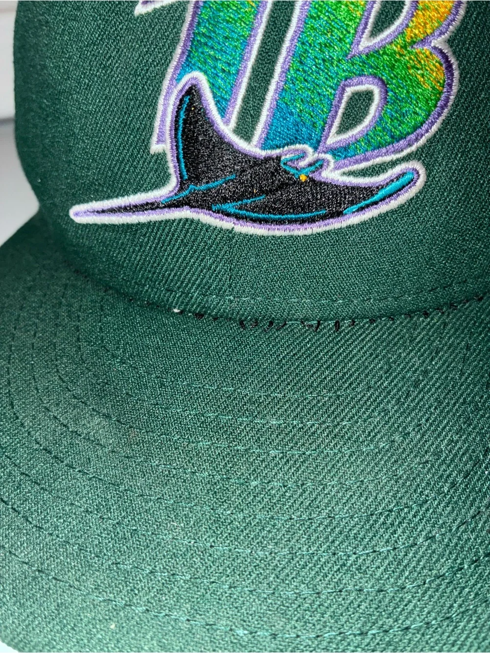 New Era Tampa Bay Devil Rays Green Fitted Hat 7 5/8 MLB 59Fifty Cooperstown TB